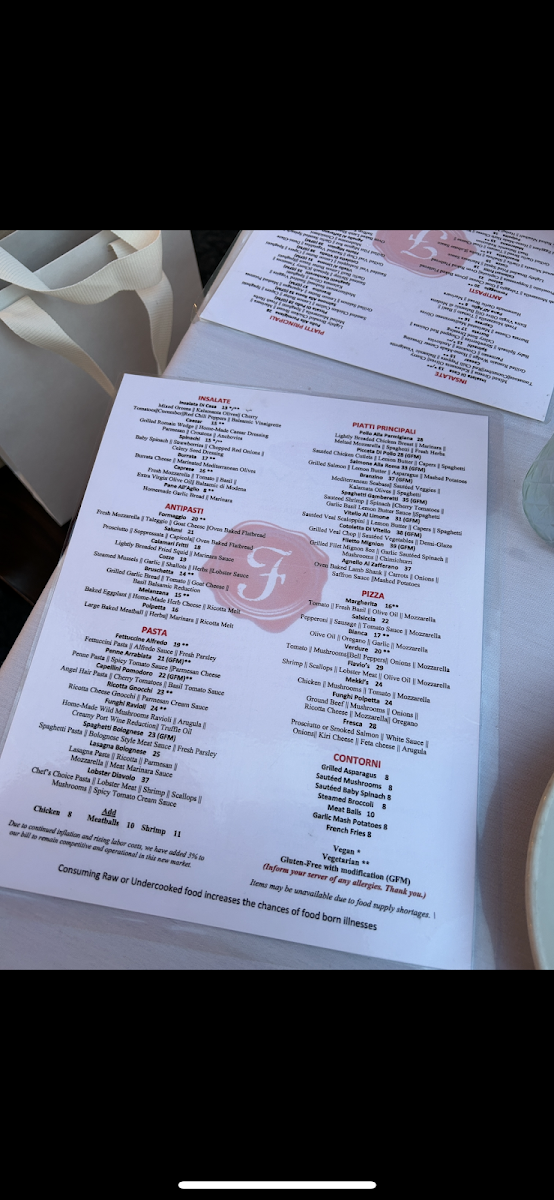 Menu Flavio Restaurant Dc-6