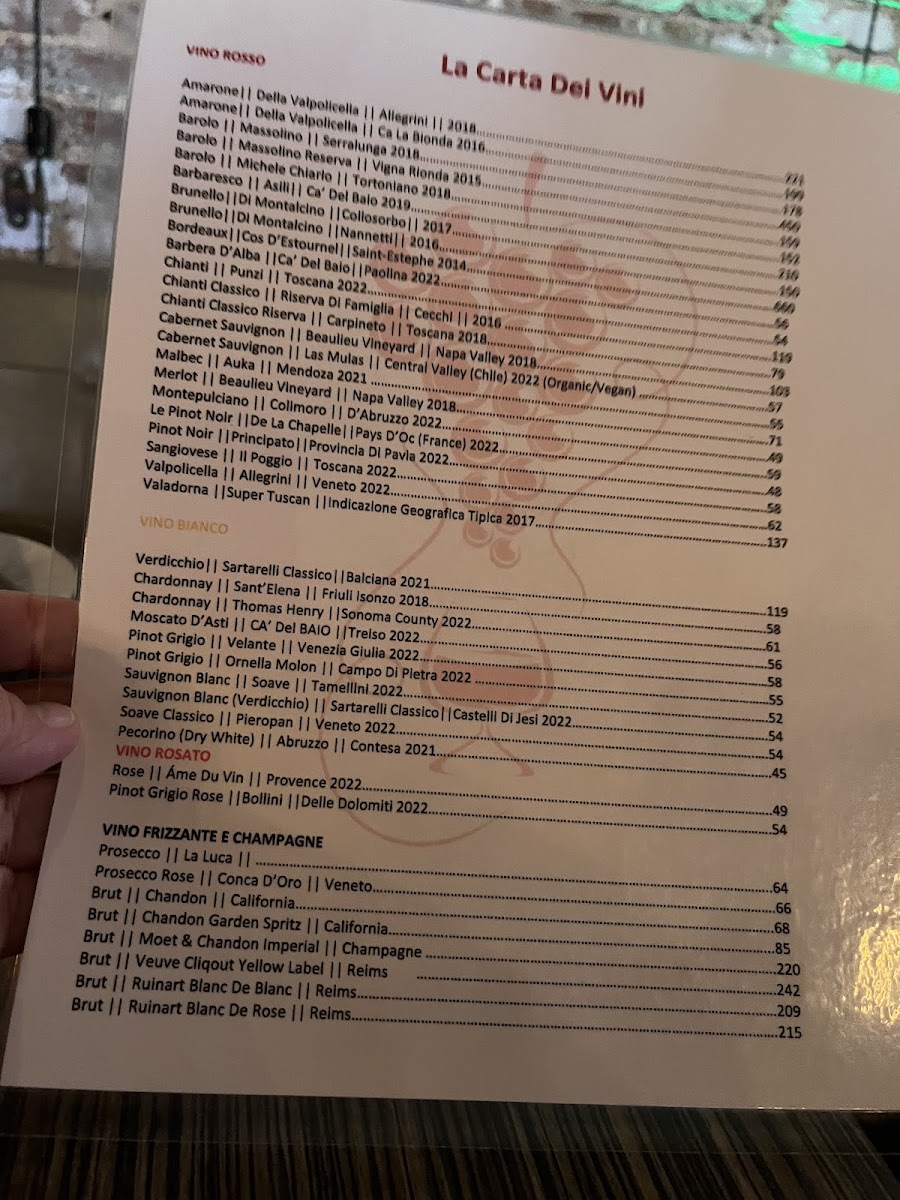 Menu Flavio Restaurant Dc-9